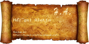 Hügel Aletta névjegykártya